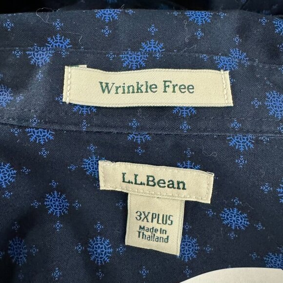 L.L. Bean Wrinkle Free Pinpoint Oxford Shirt 3X Long Sleeve Snowflake TP-2911 - Picture 6 of 8